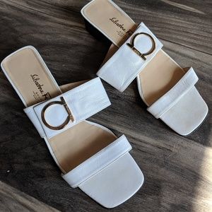 Salvatore Ferragamo Shoes; White Sandals (11B)
